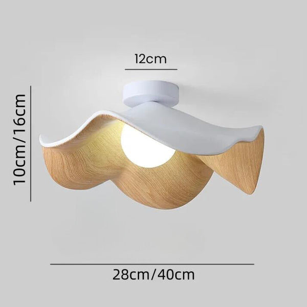 Scandinavische Houten Lotus Plafondlamp – LED Plafonniere voor Slaapkamer en Woonkamer Verlichting 7