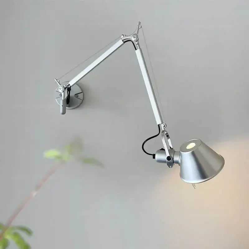 Scandinavische Wandlamp met Telescopische Arm voor Slaapkamer en Bureau - Ijzer en Aluminium, LED E27, Flexibel en Energiezuinig 0