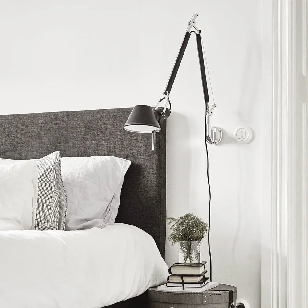 Scandinavische Wandlamp met Telescopische Arm voor Slaapkamer en Bureau - Ijzer en Aluminium, LED E27, Flexibel en Energiezuinig 1