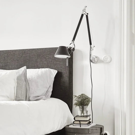 Scandinavische Wandlamp met Telescopische Arm voor Slaapkamer en Bureau - Ijzer en Aluminium, LED E27, Flexibel en Energiezuinig 1