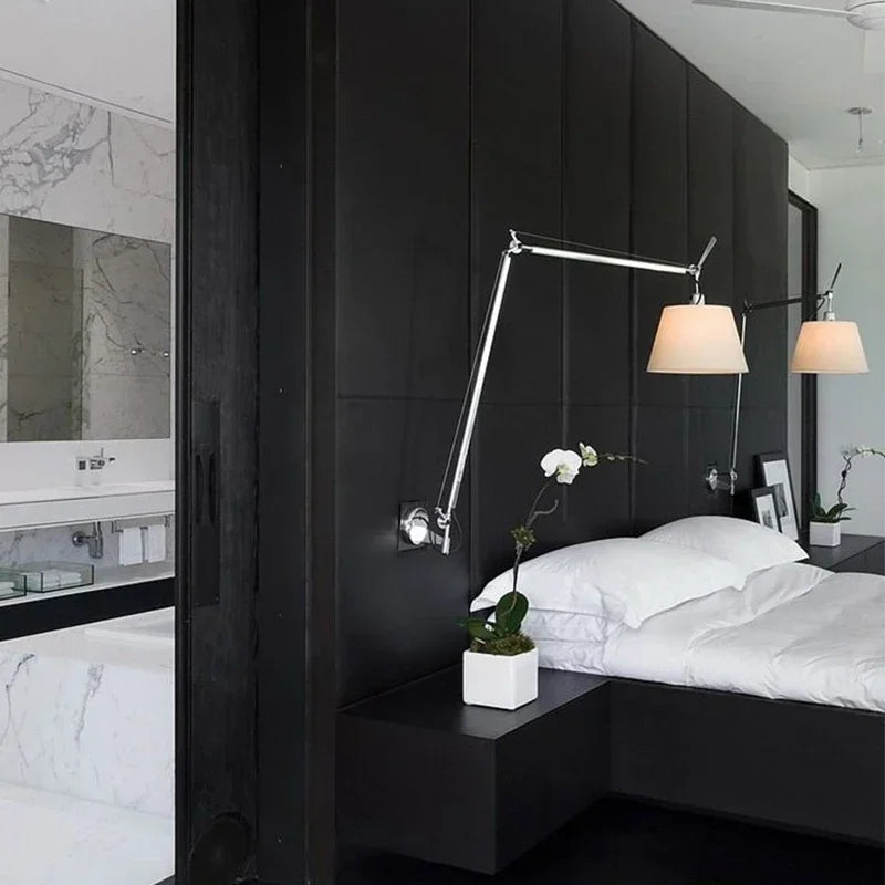 Scandinavische Wandlamp met Telescopische Arm voor Slaapkamer en Bureau - Ijzer en Aluminium, LED E27, Flexibel en Energiezuinig 2