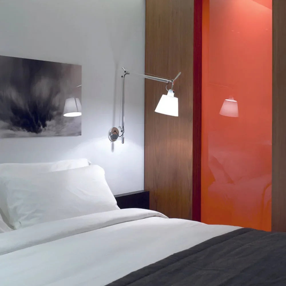 Scandinavische Wandlamp met Telescopische Arm voor Slaapkamer en Bureau - Ijzer en Aluminium, LED E27, Flexibel en Energiezuinig 3