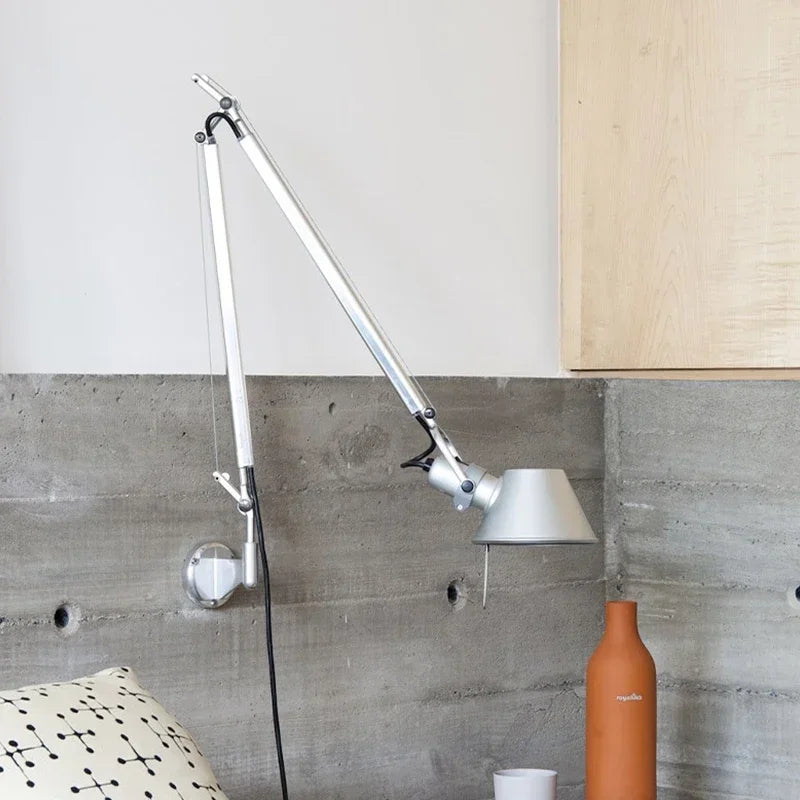 Scandinavische Wandlamp met Telescopische Arm voor Slaapkamer en Bureau - Ijzer en Aluminium, LED E27, Flexibel en Energiezuinig 4