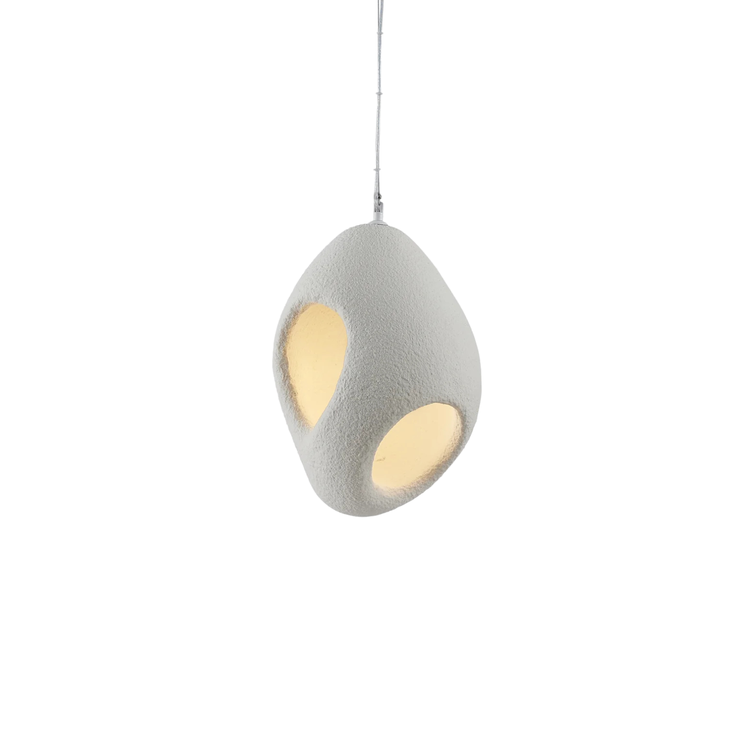 Sculpturale Hanglamp L'Éclosion van Keramiek en Metaal – LED Verlichting met Warmte en Elegantie, Wit, 30 cm Hoog 0