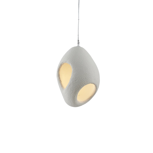 Sculpturale Hanglamp L'Éclosion van Keramiek en Metaal – LED Verlichting met Warmte en Elegantie, Wit, 30 cm Hoog 0