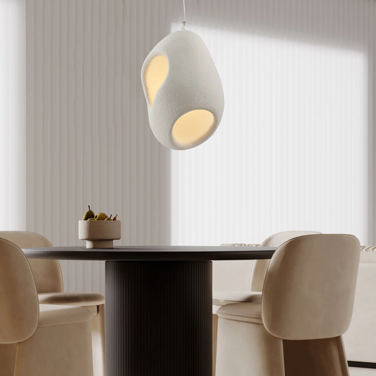 Sculpturale Hanglamp L'Éclosion van Keramiek en Metaal – LED Verlichting met Warmte en Elegantie, Wit, 30 cm Hoog 1
