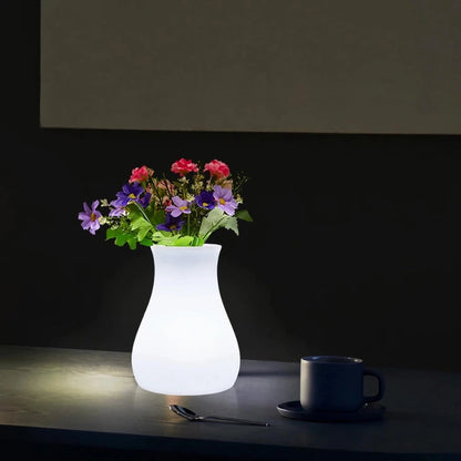 Sculpturale Vaas met Oplaadbare Verlichting en Afstandsbediening – Waterdicht voor Binnen en Buiten, 16 Kleuren 2