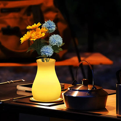 Sculpturale Vaas met Oplaadbare Verlichting en Afstandsbediening – Waterdicht voor Binnen en Buiten, 16 Kleuren 3