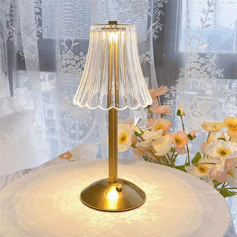 Oplaadbare Draadloze Tafellamp Goud met Dimbare Lichttemperaturen en Touch Bediening voor Binnen en Buiten
