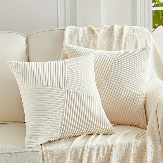 Set van 2 Kussenhoezen 50x50 in Bohemian Stijl – Zachte Corduroy Kussenhoezen voor Sofa en Bed 0