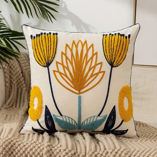 Sierkussen 45x45 cm met Bloemenprint – Zacht en Wasbaar Kussenhoes voor Bank en Fauteuil 1