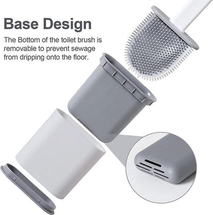 Siliconen Toiletborstel met Afneembare Bodem en Antislip Handgreep – Wand- en Vloermontage 2