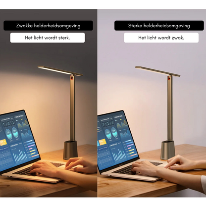 Slimme Dimbare Bureaulamp LED Zwart met Oplaadbare Batterij – Compact en Modern Design 5