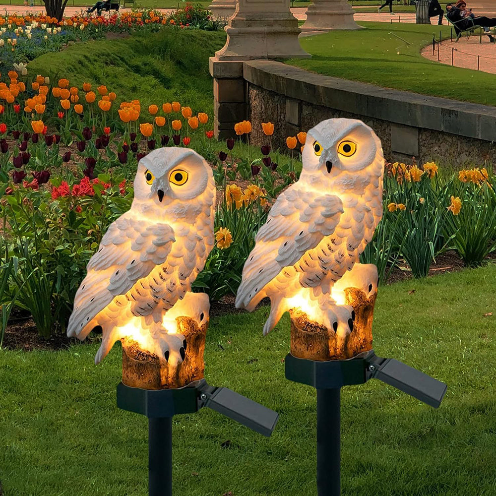 Solar Uilenlamp 2-Pack met LED Verlichting en IP65 Waterdicht 0