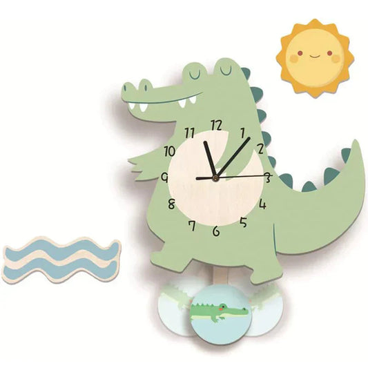 Speelse Wandklok voor Kinderen met Dierenontwerpen – Decoratieve Pendule Klok Ø 30 cm, Educatief en Vrolijk 0