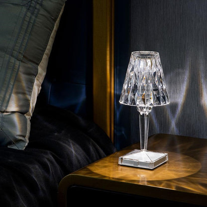 Sprankelende Draadloze Oplaadbare Tafellamp met Aanraakbediening en Drie Verlichtingsmodi – Elegant Kristal Design 3