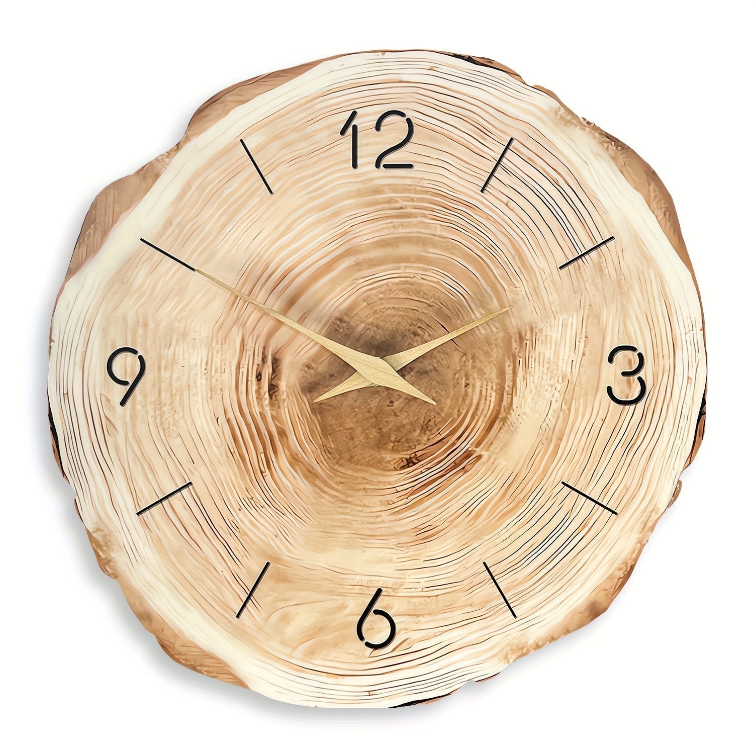 Stille Houten Wandklok met Realistische Textuur – 30 cm Diameter 2