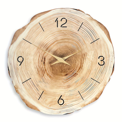 Stille Houten Wandklok met Realistische Textuur – 30 cm Diameter 2