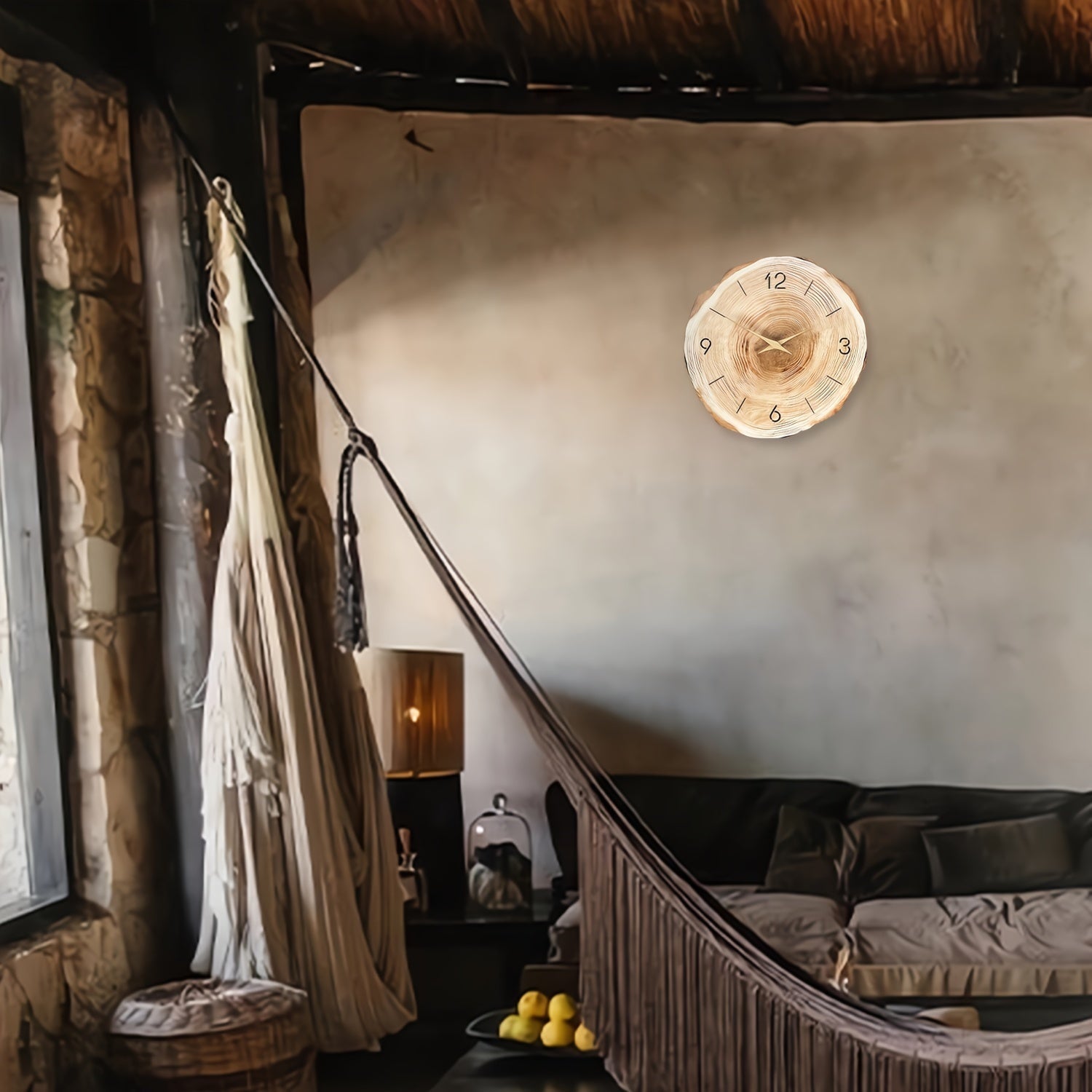 Stille Houten Wandklok met Realistische Textuur – 30 cm Diameter 6