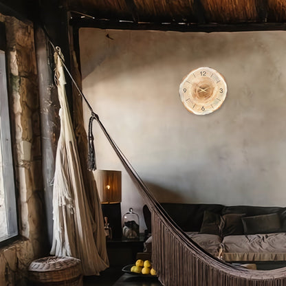 Stille Houten Wandklok met Realistische Textuur – 30 cm Diameter 6