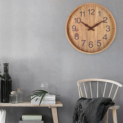 Stille Houten Wanduhr 30,5 cm – Minimalistisch Design met Duidelijke Cijfers voor Rustige Ruimtes 6