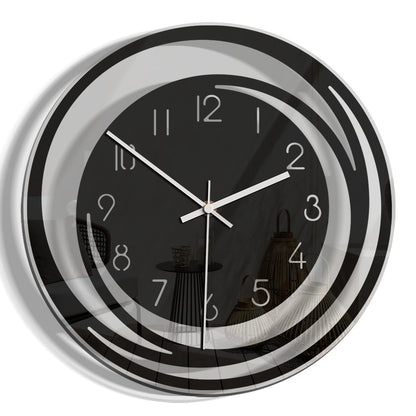 Stille Wandklok van Hoogwaardig Acryl met Seattle Design – Geruisloos Uurwerk en Eenvoudige Installatie, 30 cm, Wit met Zwarte Wijzers 0