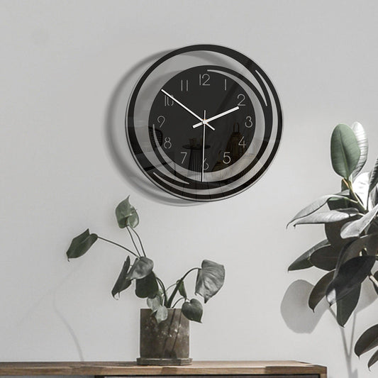 Stille Wandklok van Hoogwaardig Acryl met Seattle Design – Geruisloos Uurwerk en Eenvoudige Installatie, 30 cm, Wit met Zwarte Wijzers 1