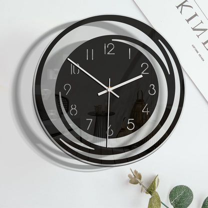 Stille Wandklok van Hoogwaardig Acryl met Seattle Design – Geruisloos Uurwerk en Eenvoudige Installatie, 30 cm, Wit met Zwarte Wijzers 4
