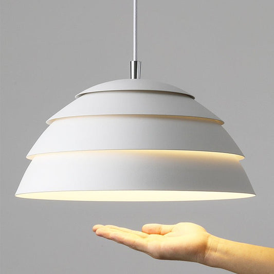 Moderne Zwarte Hanglamp voor Eettafel – Koepelvormige LED Woonkamer Lamp met E27 Fitting, Minimalistisch Ontwerp