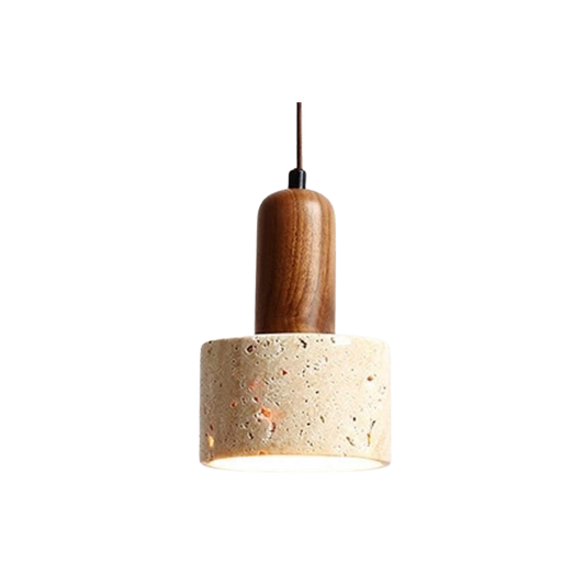 Travertine Droplight van Geel Marmer – Japandi Design voor Elegante Verlichting 0