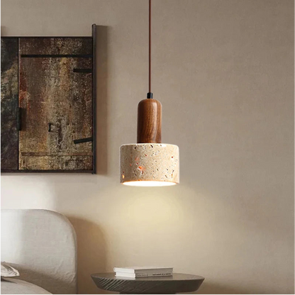 Travertine Droplight van Geel Marmer – Japandi Design voor Elegante Verlichting 4
