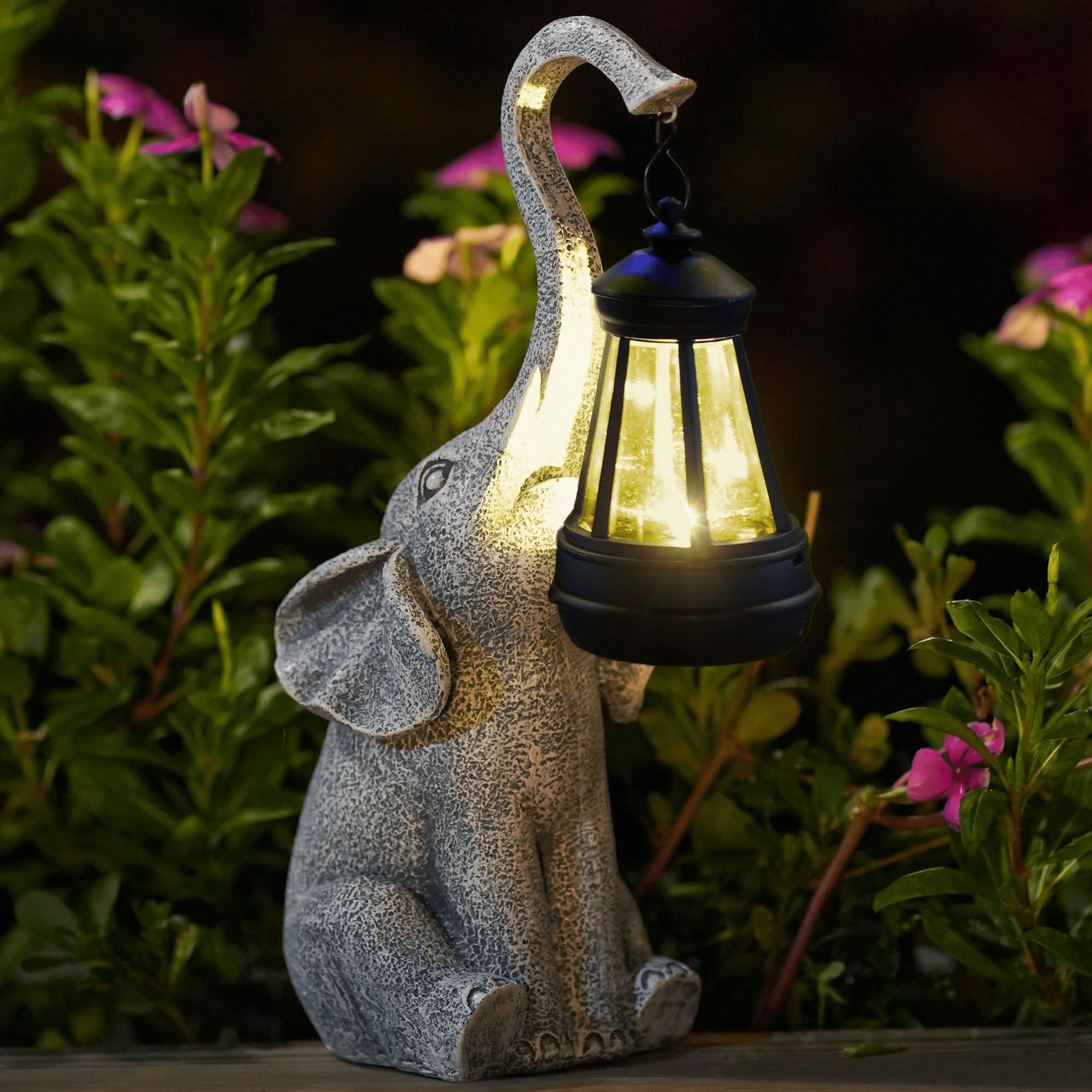 Tuinlamp met Olifant – Zonne-energie, Charmant en Warm Licht voor Binnen en Buiten 0