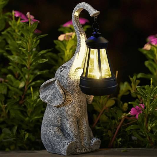 Tuinlamp met Olifant – Zonne-energie, Charmant en Warm Licht voor Binnen en Buiten 0