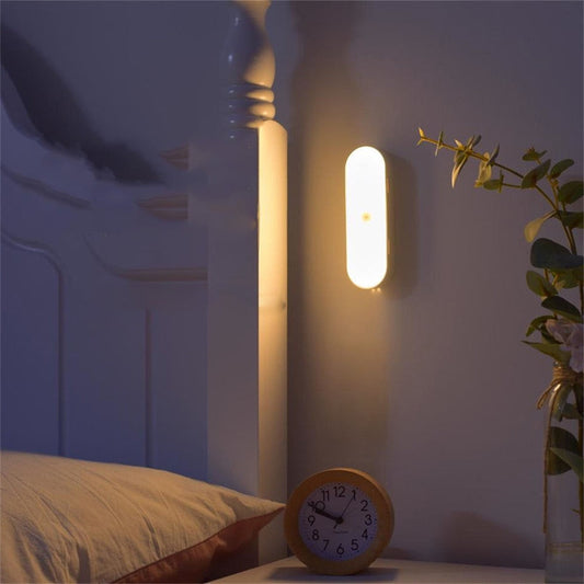 USB Oplaadbare Bewegingssensor Wandlamp – Draadloos met 3 Dimbare Lichtkleuren voor Veiligheid en Comfort 1