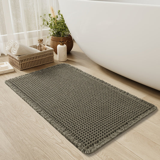Ultra-absorberende Antislip Badmat met Kwastjes – Machinewasbaar en Duurzaam voor Badkamer en Douche 0