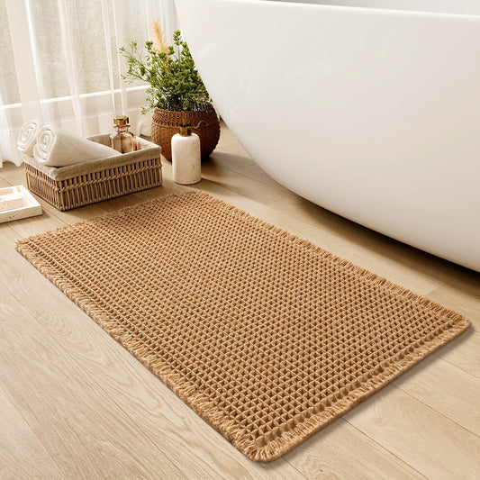 Ultra-absorberende Antislip Badmat met Kwastjes – Machinewasbaar en Duurzaam voor Badkamer en Douche 1