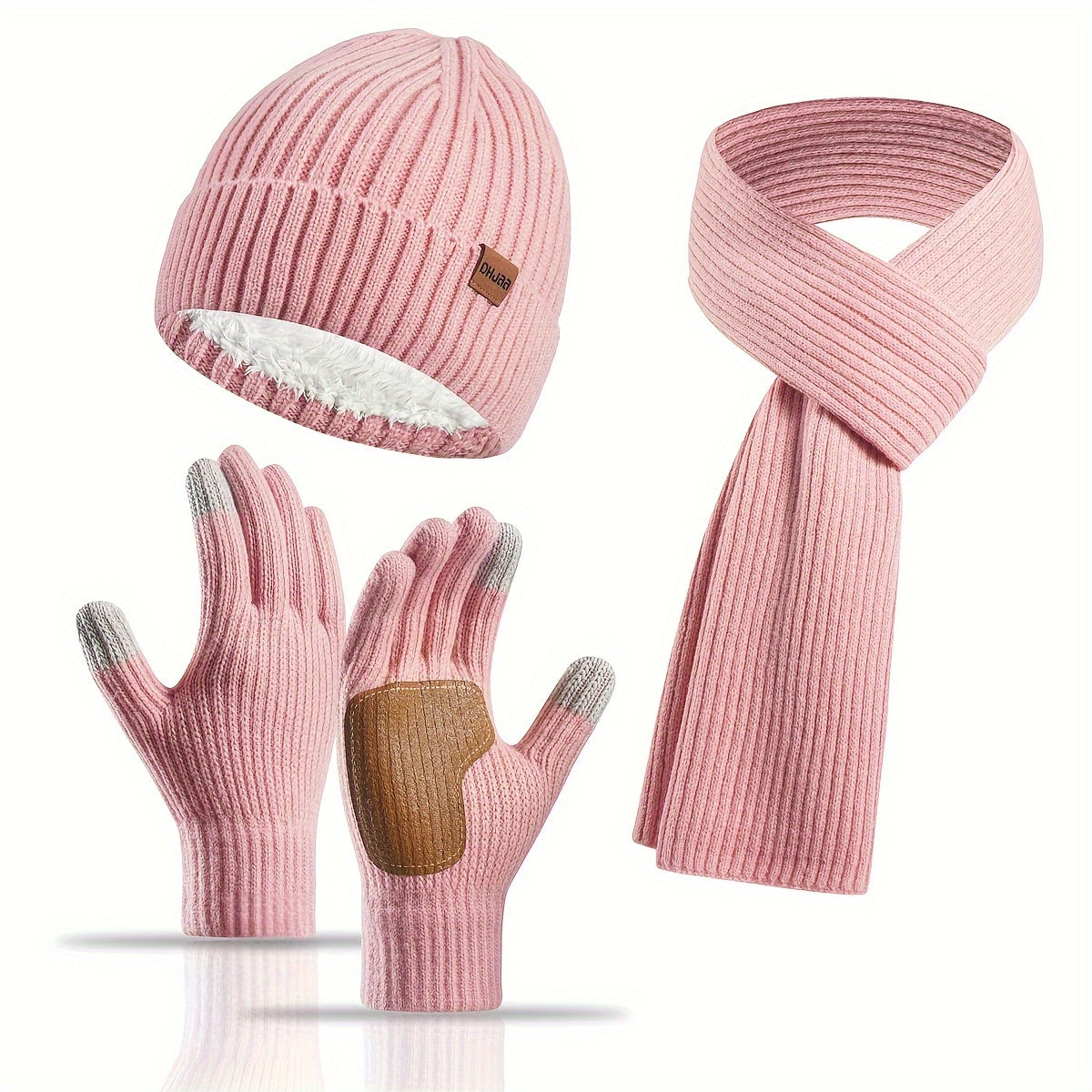 Unisex Winterset met Gebreide Muts, Sjaal en Handschoenen – Warm en Comfortabel voor Buitenactiviteiten 12