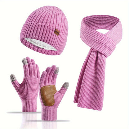 Unisex Winterset met Gebreide Muts, Sjaal en Handschoenen – Warm en Comfortabel voor Buitenactiviteiten 14