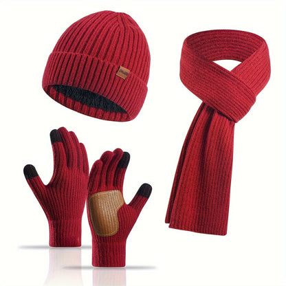Unisex Winterset met Gebreide Muts, Sjaal en Handschoenen – Warm en Comfortabel voor Buitenactiviteiten 9