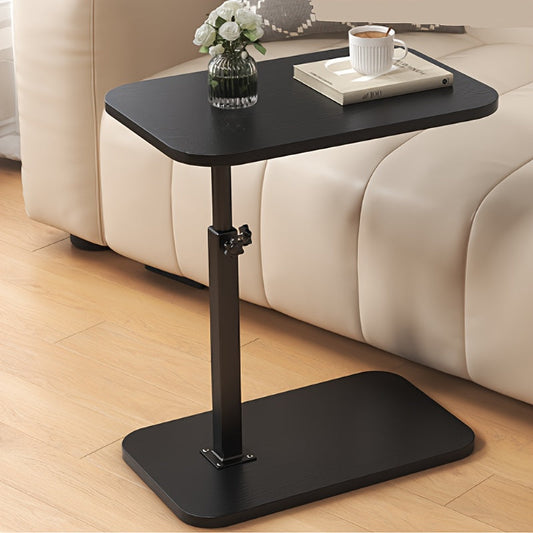 Verstelbare Bijzettafel met Houten Bovenblad en Stalen Frame – Ideaal voor Bank of Bed, Hoogte 45-80 cm 0