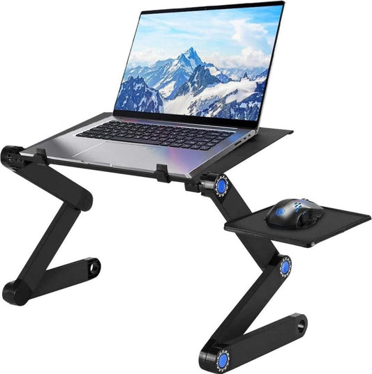 Verstelbare Laptoptafel met 360° Hoekverstelling – Ergonomisch Tafeltje voor Laptop tot 15 Inch, Antislip en Stabiliteit 0