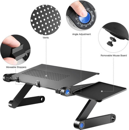 Verstelbare Laptoptafel met 360° Hoekverstelling – Ergonomisch Tafeltje voor Laptop tot 15 Inch, Antislip en Stabiliteit 5