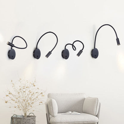 Verstelbare Zwarte LED-Wandlamp met 360-Graden Licht voor Binnen - Modern en Energiezuinig Design 0