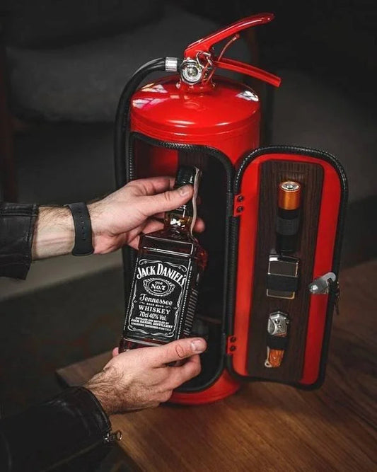 Verstopte Bar in Brandblusser Design – Uniek voor Drankbewaring, Ruimte voor Fles en Accessoires, Metaal, 38 cm x 12 cm x 12 cm 1