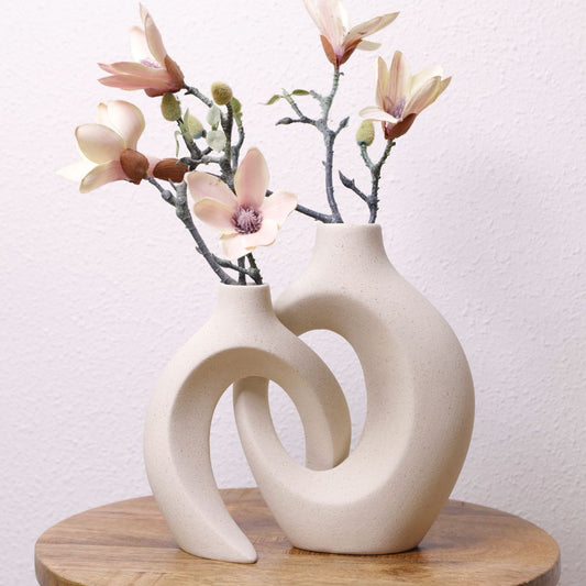 Vervlochten Bloemenvaas van Keramiek – Elegante Vaas voor Bloemstukken, 26,5 x 20,8 x 21 cm 1