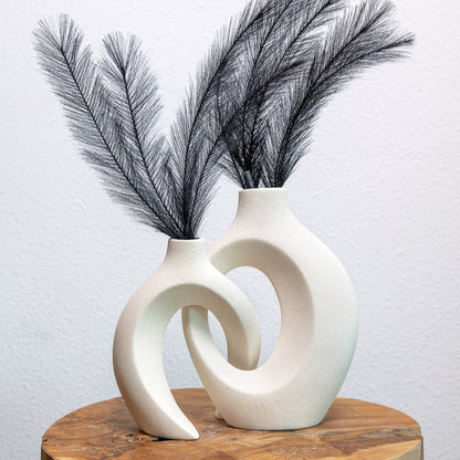 Vervlochten Bloemenvaas van Keramiek – Elegante Vaas voor Bloemstukken, 26,5 x 20,8 x 21 cm 2