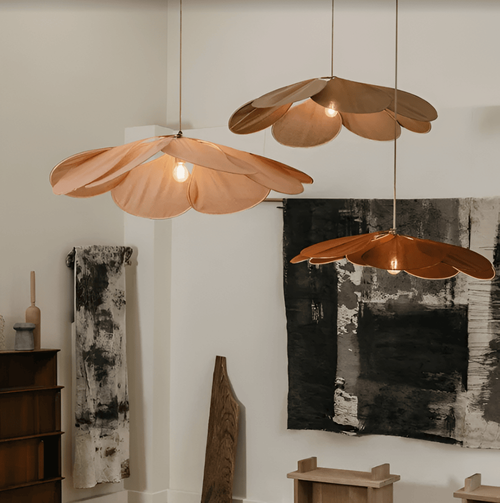Vintage Hanglamp van Stof met Bloemdesign – Elegante Verlichting voor Woonkamer 1