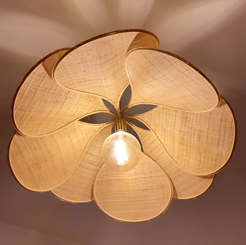 Vintage Hanglamp van Stof met Bloemdesign – Elegante Verlichting voor Woonkamer 4