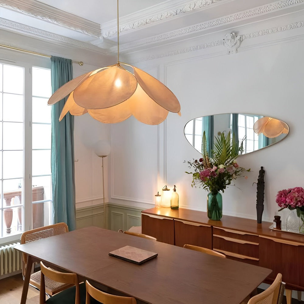 Vintage Hanglamp van Stof met Bloemdesign – Elegante Verlichting voor Woonkamer 7