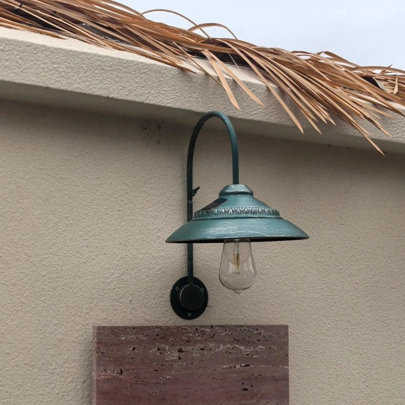 Vintage Solar Wandlamp Buiten met Bewegingssensor - Weerbestendig en Draadloos Muurlamp in Zwart Ijzer en Glas 4